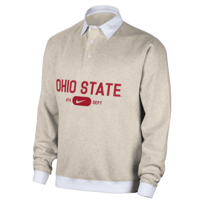 Ohio State Club Fleece Men s Nike College Long Sleeve Polo